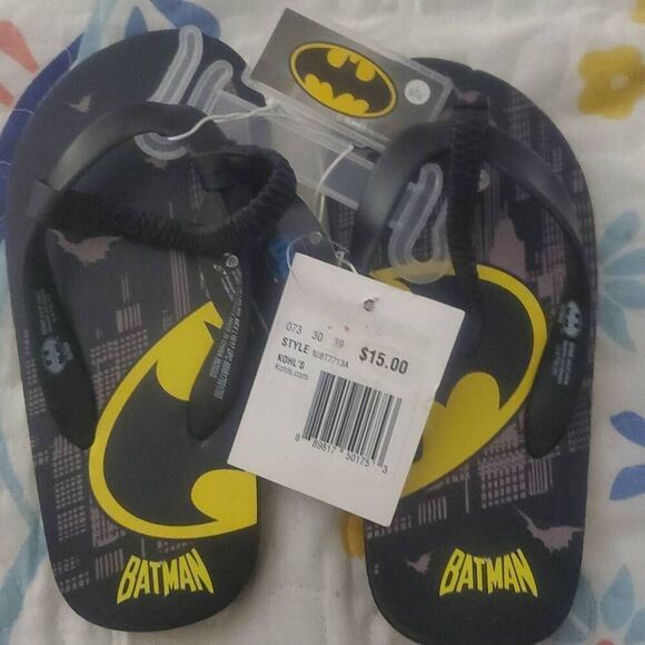 NWT DC COMICS BATMAN UNISEX FLIP FLOP SANDALS - Picture 4 of 4